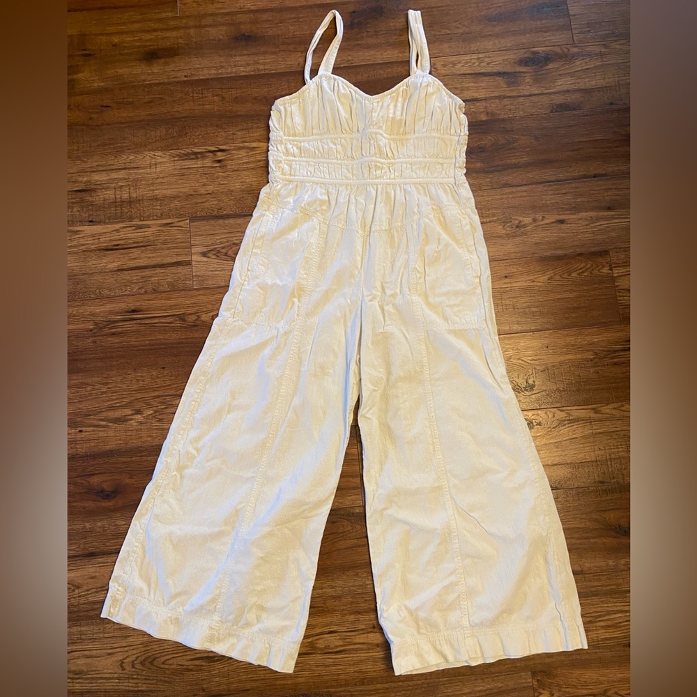 Free People Cream Wide-Leg Jumpsuit - Picture 2 of 7